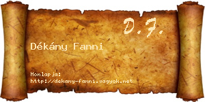 Dékány Fanni névjegykártya